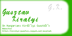 gusztav kiralyi business card